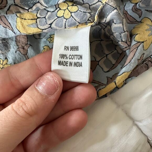 Exclusively for Signals Tunic Top Women's XL Floral India Boho Asymmetric Hem - Picture 5 of 9